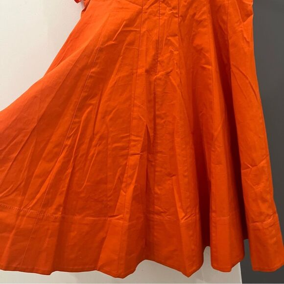 NEW Staud Mini Dress Orange Wells Fit and Flare Sleeveless size 2 - Picture 4 of 13